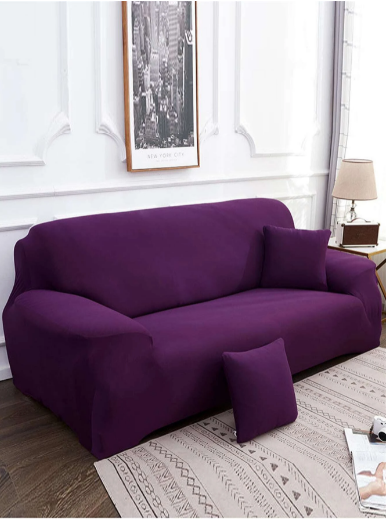 Sofa Cover Dark Purple 2 Seats