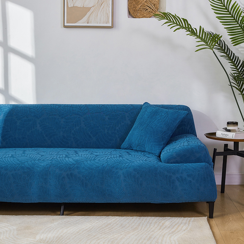 Sofa Cover Jacquard Royal Blue 2 Seat