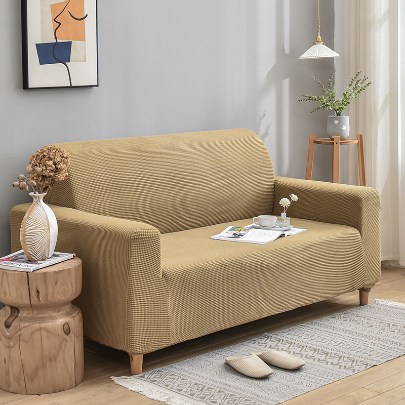 Sofa Cover Velvet Khaki 1 Seat