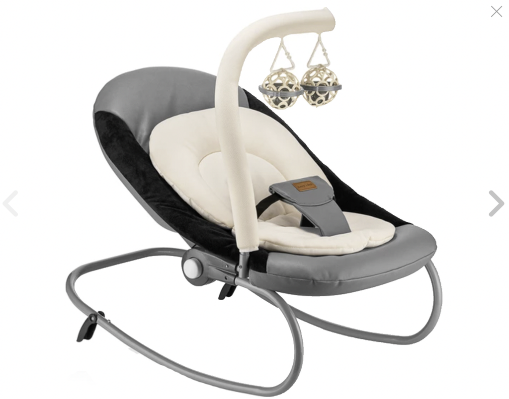 Baby Safe Line Deluxe Rocking Baby Carriage with Toys Smoked