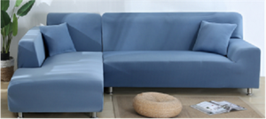 Sofa Cover Grey Blue 2 Seats