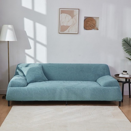 [SF-LightBlue-2] Sofa Cover Jacquard Light Blue 2 Seat