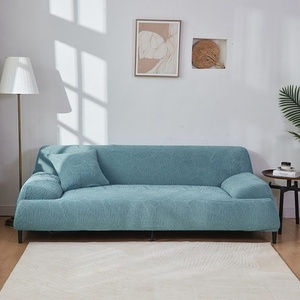 Sofa Cover Jacquard Light Blue 3 Seat