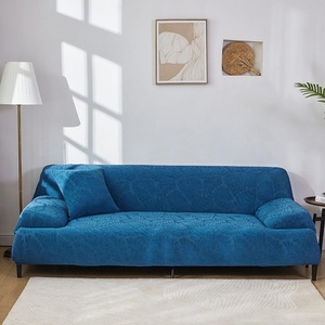 Sofa Cover Jacquard Royal Blue 2 Seat
