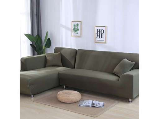 [SF-OliveGreen-2] Sofa Cover Olive Green 2 Seats