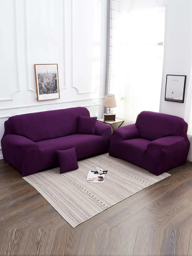 [SF-DarkPurple-1] Sofa Cover Dark Purple 1 Seat
