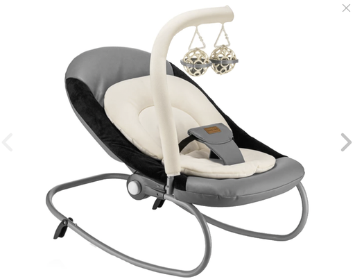 [TBBY-BEBE9375] Baby Safe Line Deluxe Rocking Baby Carriage with Toys Smoked