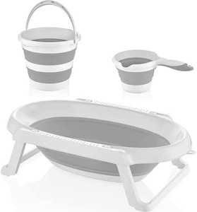 Baby Folding Baby Bath Set (Bathtub, Bucket & Water Pourer)